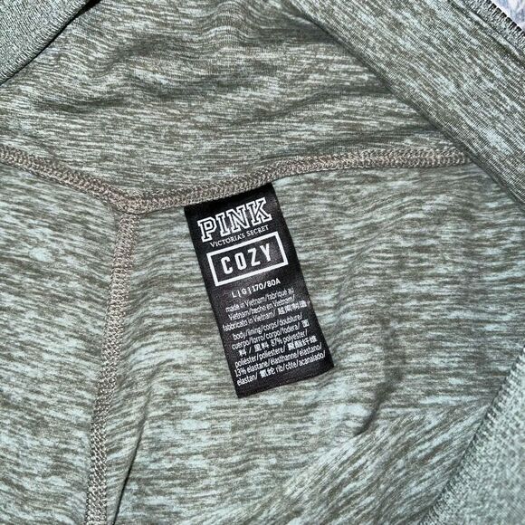 Victoria’s Secret Pink Varsity High Waist Army Green Leggings cozy size L - Picture 4 of 4